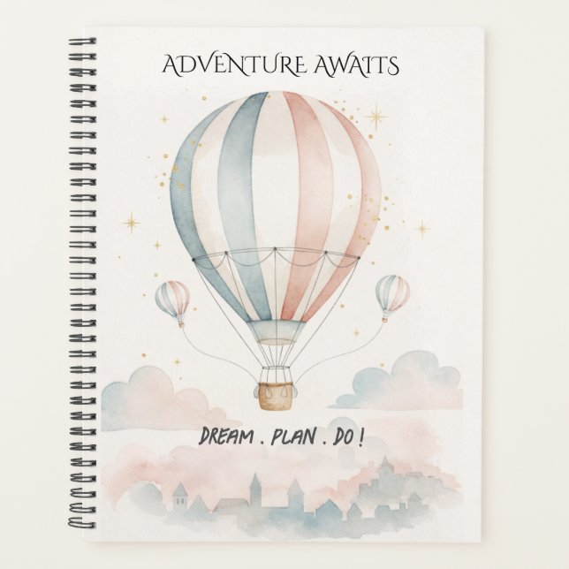 Agenda Personalized Red/Blue Stripe Hot Air Balloon (Anverso)