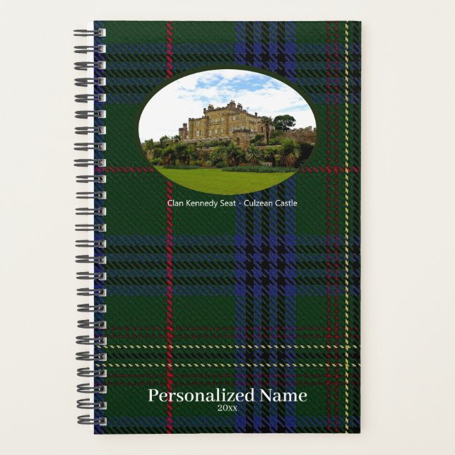 Agenda Personalized Scottish Clan Kennedy Tartan & Castle (Anverso)