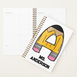 Agenda Personalized Teacher Planner – Pencil Initial