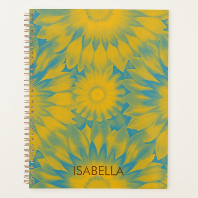 Agenda Personalized Vibrant Sunflower Tie-Dye Art (Anverso)