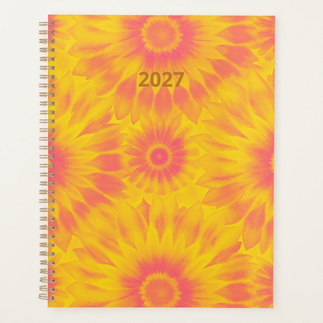 Agenda Personalized Vibrant Sunflower Tie-Dye Art (Anverso)