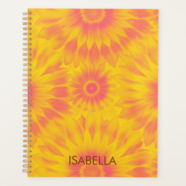 Agenda Personalized Vibrant Sunflower Tie-Dye Art (Anverso)