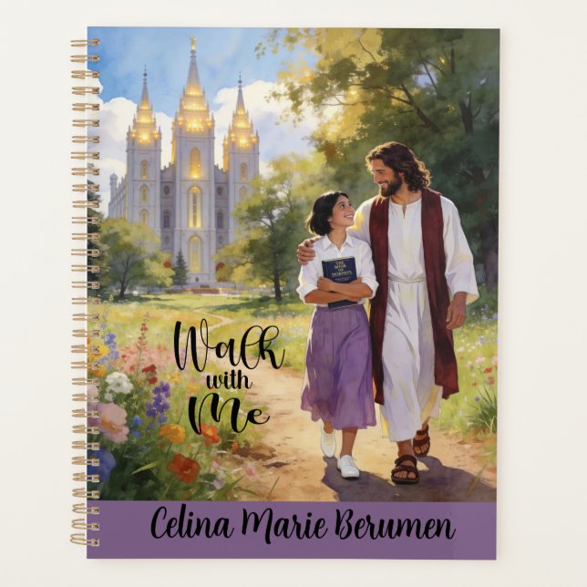 Agenda Personalized 'Walk with Me' Christian LDS Planner (Anverso)