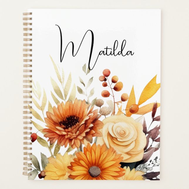 Agenda Personalized Watercolor floral  (Anverso)