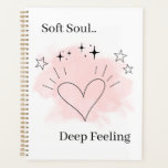 Agenda Personalized Watercolor Line Art Planner Notebook<br><div class="desc">Organize your weeks with this Soft Soul personalized weekly planner, featuring minimalist line art and soft peach watercolor accents. Each page provides space for weekly planning, notes, and reflections, combining functionality with an aesthetic, heartfelt design. The text is fully customizable, allowing you to add your name, favorite quote, or personal...</div>