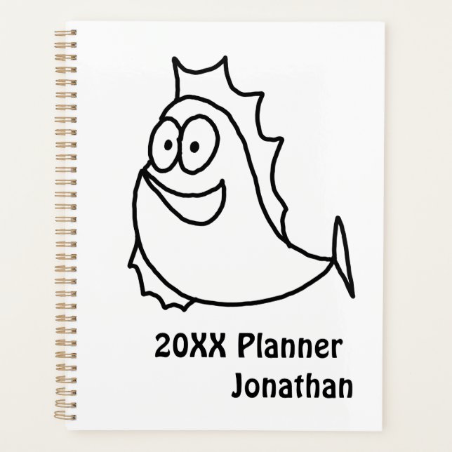 Agenda Pescado blanco y negro singulares (Anverso)