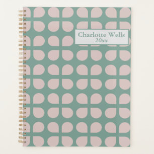 Agenda Pétalos Retro Sage Pastel Mid Century Personalizad