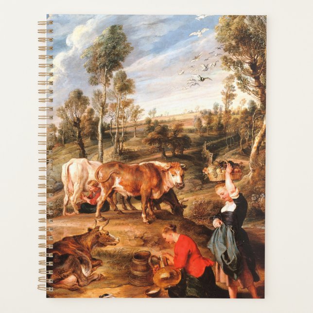 Agenda Peter Paul Rubens Milkmaids con ganado en tierra (Anverso)