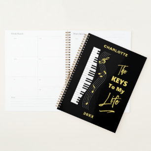 Agenda Piano Keyboard Players Fun Music Notes