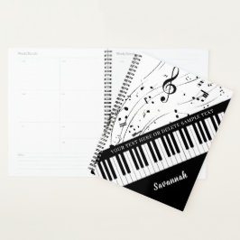 Agenda Piano Music Notes Colores Personalizados personali