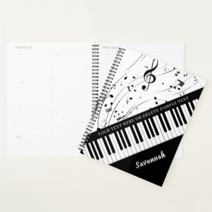 Agenda Piano Music Notes Colores Personalizados personali