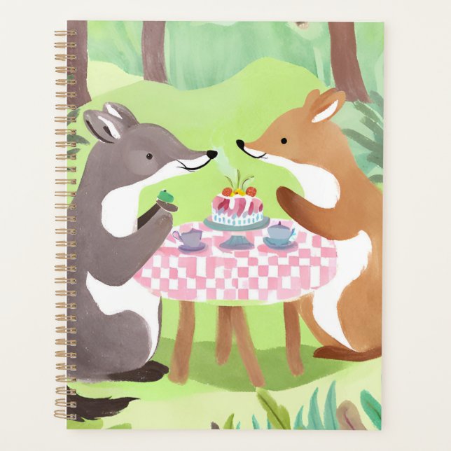 Agenda Picnic de animales del bosque | Whimsical Cuta acu (Anverso)