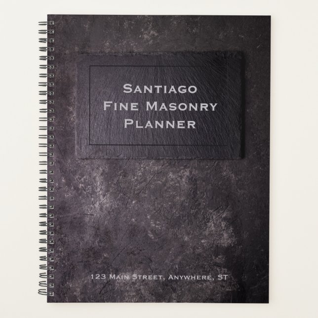 Agenda Piedra y pizarra personalizadas (Anverso)