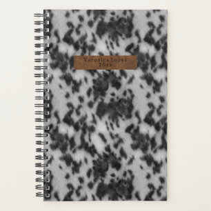 Agenda Piel de vaca falso y papel de cuero para animales