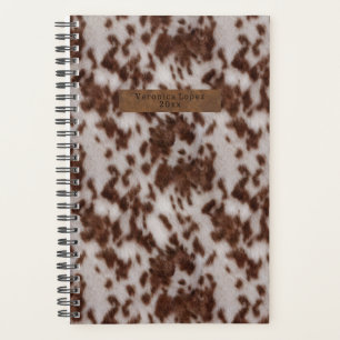 Agenda Piel de vaca falso y papel de cuero para animales