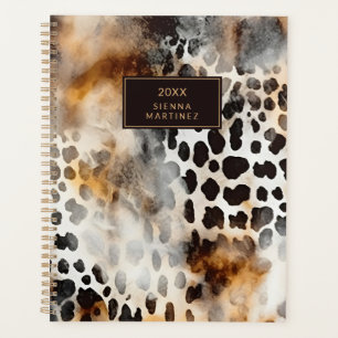 Agenda Piel de vaca Leopard Imprimir Piel Animal Resumen