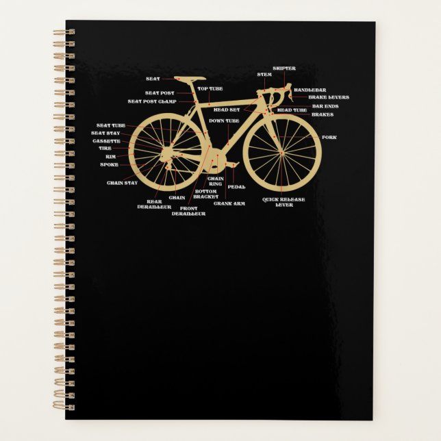 Agenda Piezas de ciclismo de bicicleta Anatomía de carret (Anverso)