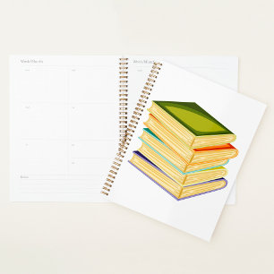 Agenda Pila de libros Lover Art y Leer libros