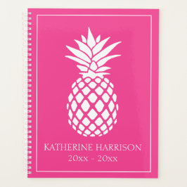 Agenda Piña Blanca Elegante sobre Rosa