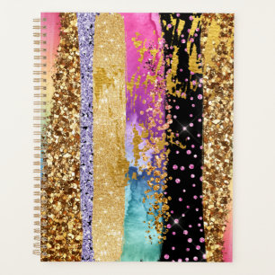 Agenda Pincel purpurina de arcoiris de cristal pinceladas