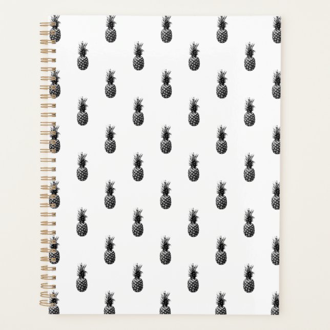 Agenda Pineapple blanco negro simple 2025 (Anverso)