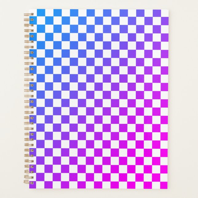 Agenda Pink and blue Checkered 2025 Planner (Anverso)