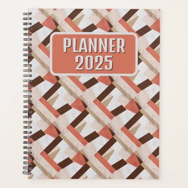 Agenda Pink Boho Geometric Abstrac Customizable (Anverso)
