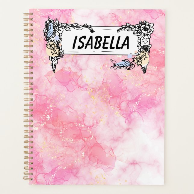 Agenda Pink Boho minimalist Ephemera ornament (Anverso)