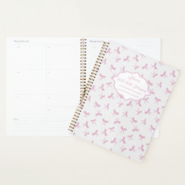 Agenda Pink bow Frilly Coquette personalized yearly
