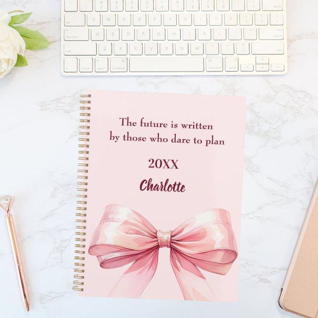 Agenda Pink bow inspirational quote 2026 (Subido por el creador)