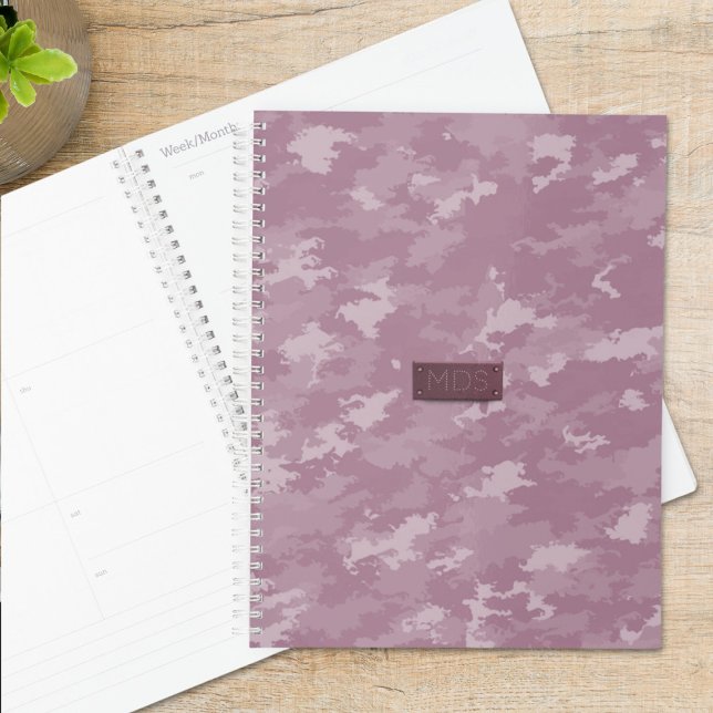 Agenda Pink Camo Moderno Camouflage Monograma Planner (A pretty pink camo planner for all your planner needs. Just add your initials)