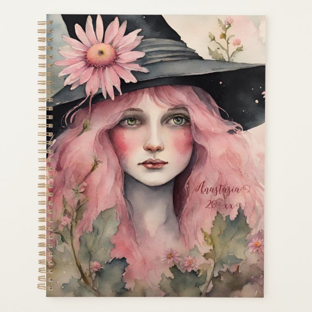 Agenda Pink Daisy Witch (Anverso)