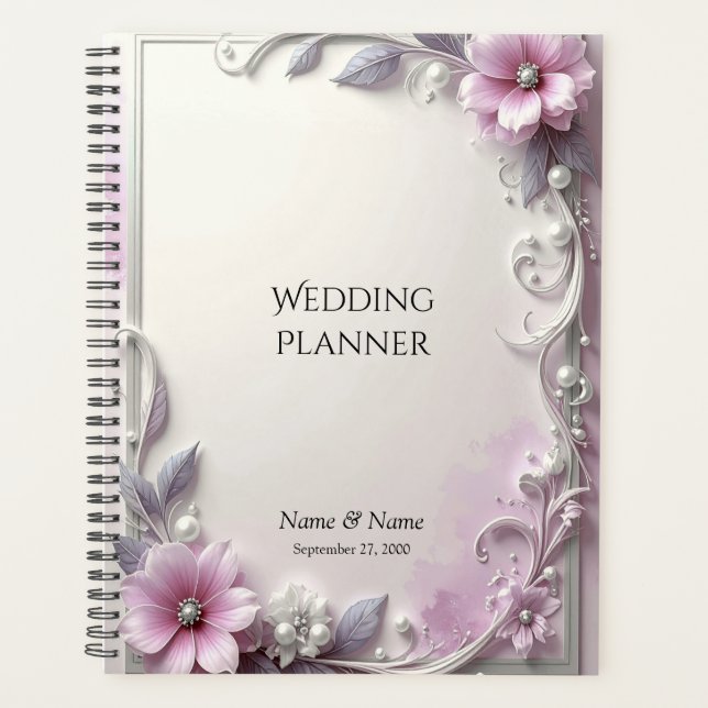 Agenda Pink Floral Frame Planner (Anverso)