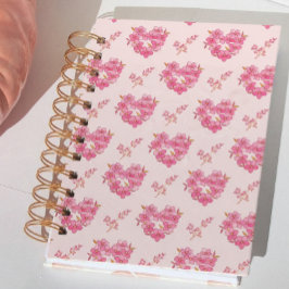 Agenda Pink Floral Hearts Pattern Planner