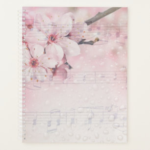 Agenda Pink Floral Music Notes Them Art