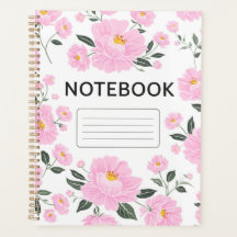 Pink Floral Notebook Cover | Elegant Rose Flower J