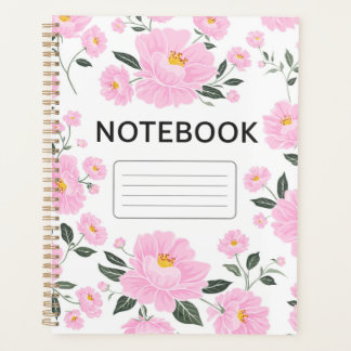 Agenda Pink Floral Notebook Cover | Elegant Rose Flower J