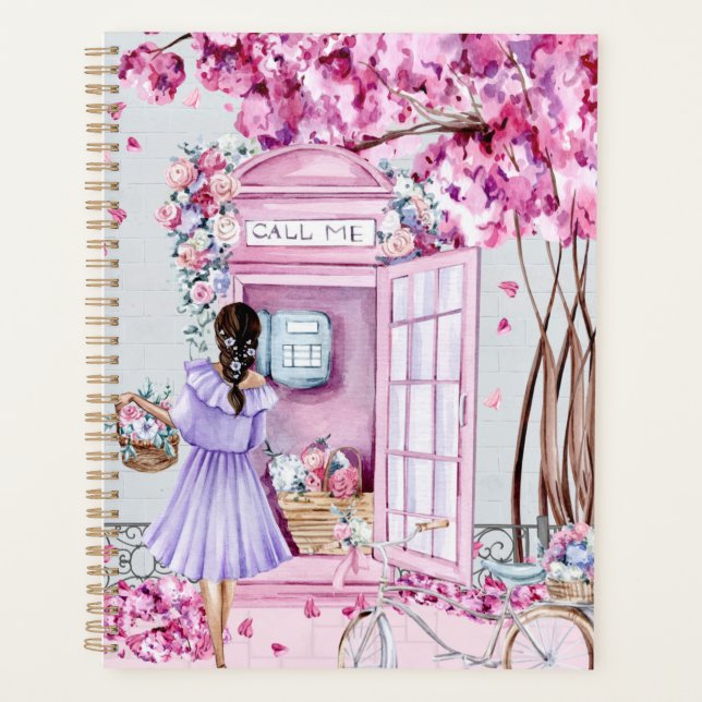 Agenda Pink Floral Phone Booth (Anverso)