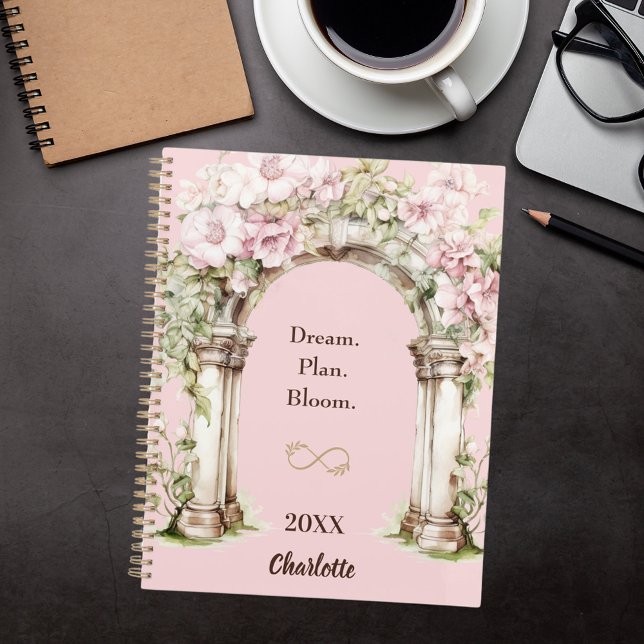 Agenda Pink florals arch inspirational quote 2026 (Subido por el creador)