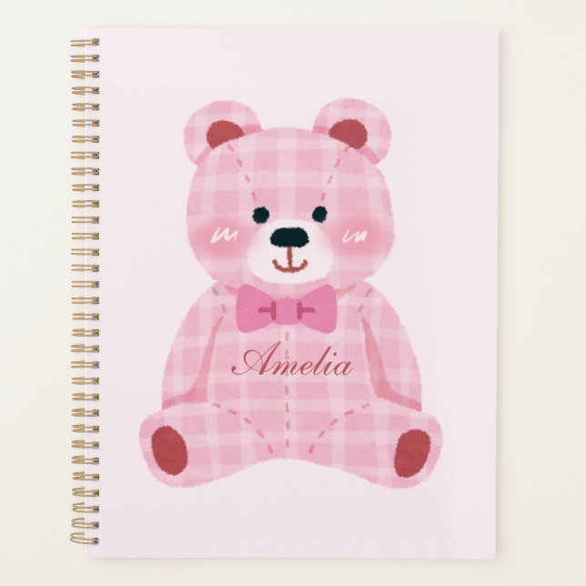 Agenda Pink Gingham Teddy (Anverso)