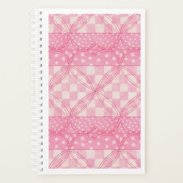 Agenda PINK HEART QUILT 5.5x8.5 Planner / Calendario (Anverso)