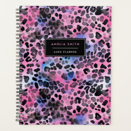 Agenda Pink Leopard Print Add Name Planner
