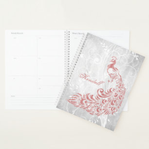 Agenda Pink Peacock Personalizado