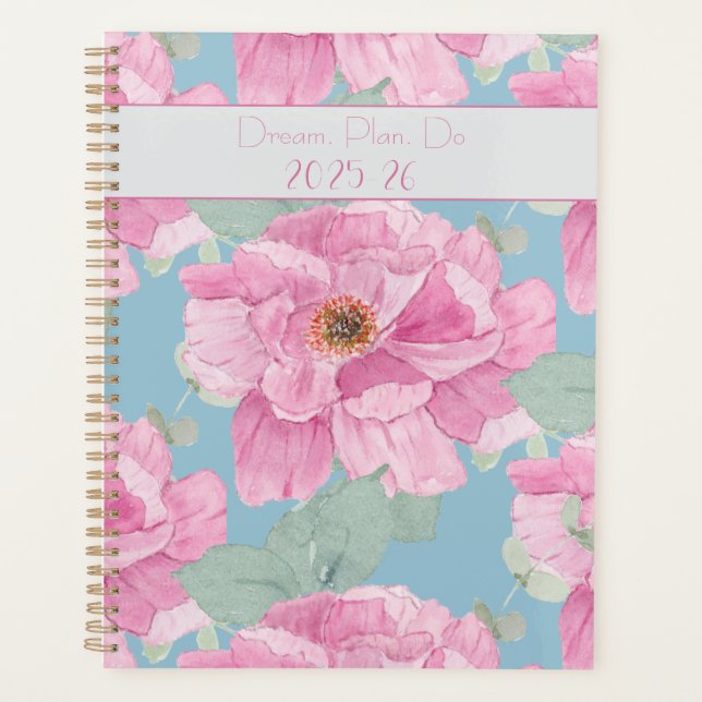 Agenda Pink Peony Floral Pattern  (Anverso)