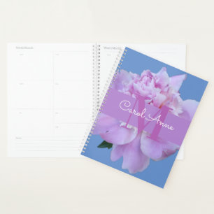 Agenda Pink Peony Purple Monograma Floral