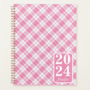 Agenda Pink Plaid with the name