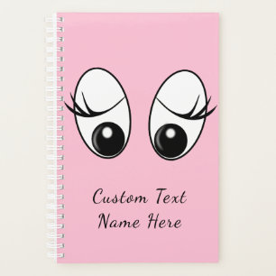Agenda Pink Planner Curiosos Ojos con Personalizado Texto