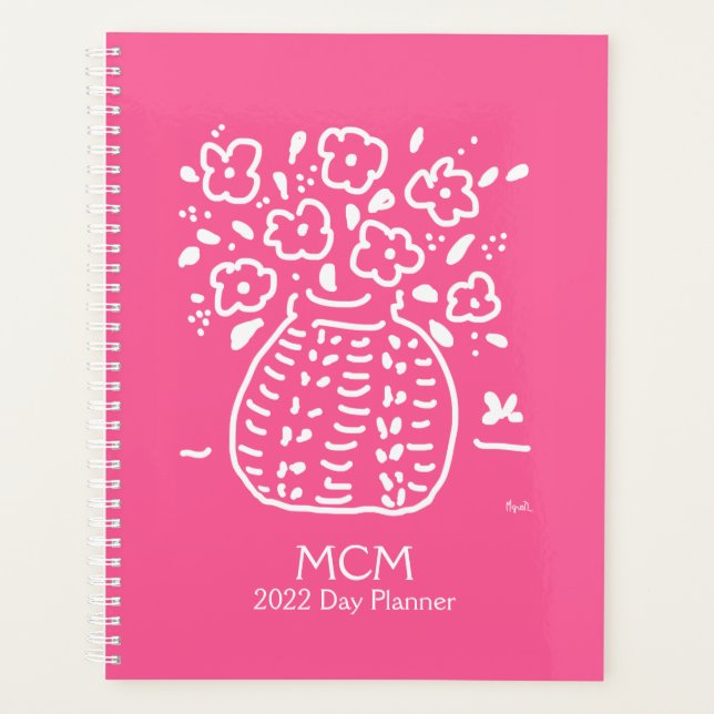 Agenda Pink Posy Vase Planner (Anverso)