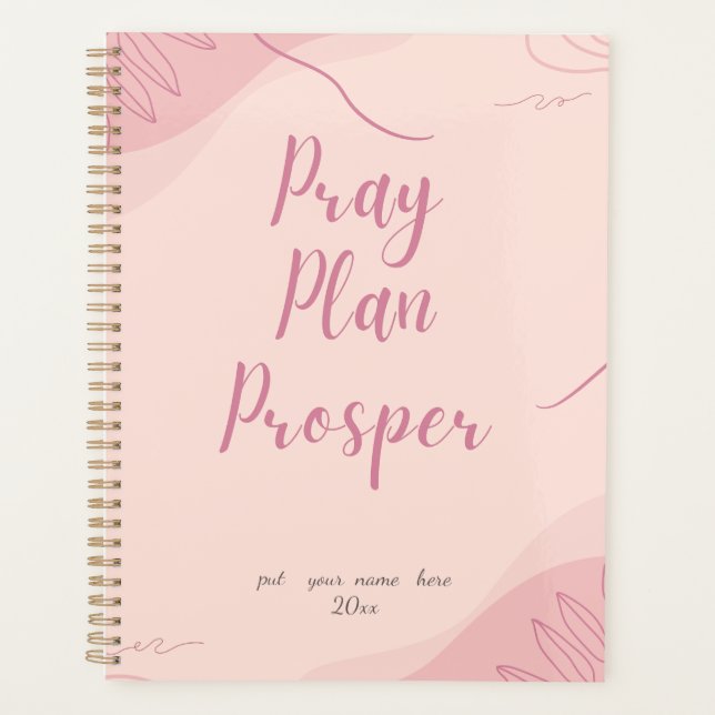 Agenda Pink Pray Plan Prosper Faith-Based Daily  (Anverso)