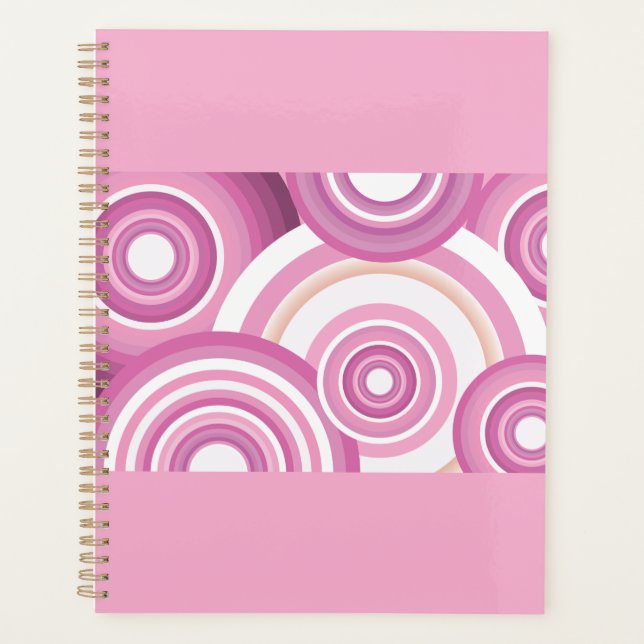 Agenda Pink Retro Circles Pattern (Anverso)